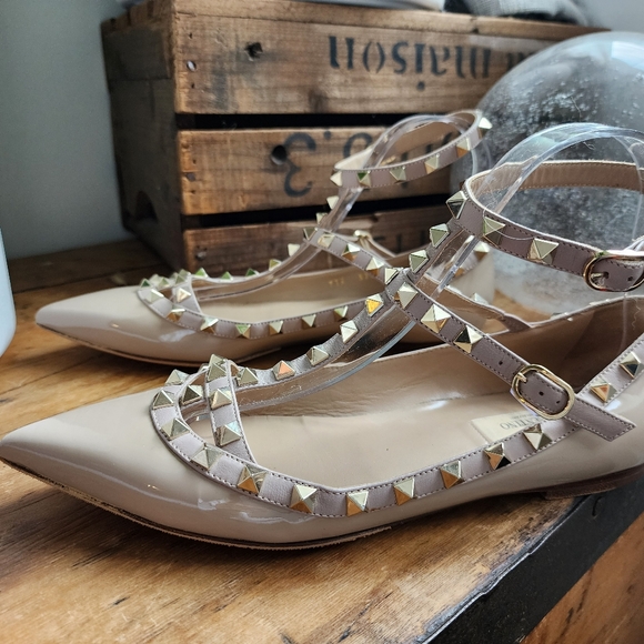 Valentino Rockstud Ankle Wrap flats - Picture 3 of 8